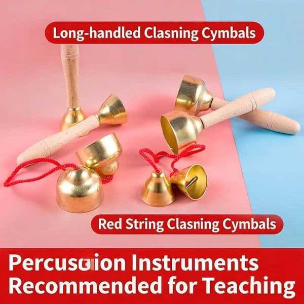 Percussion Instrument Kids Bells 2PCS with Strings Handles for Preschool Music Teaching Tools L260602Z90D