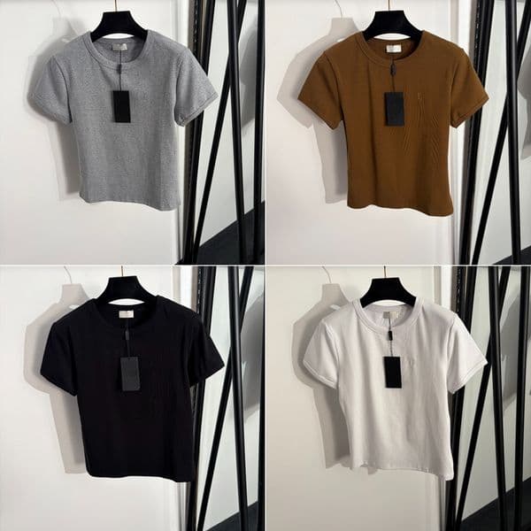 INS Style Letter T Shirt Luxury Cropped Tank Tops 4 Colors Slim Designer Girls Beach Tees Summer Short Sleeve Shirts Tops Clothing