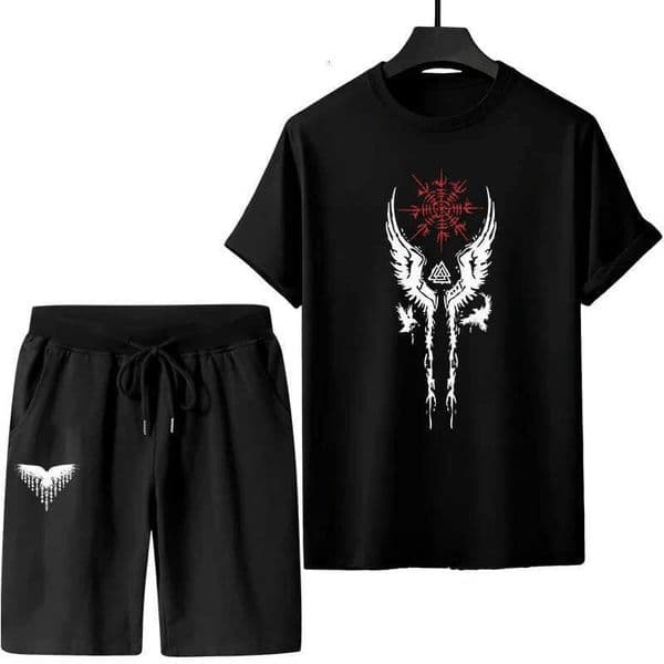Mens SpringSummer Tshirt and Shorts Casual Urban Fashion Short Slve Set Outdoor Cool Sports Novelty in 2026 260401 D260602