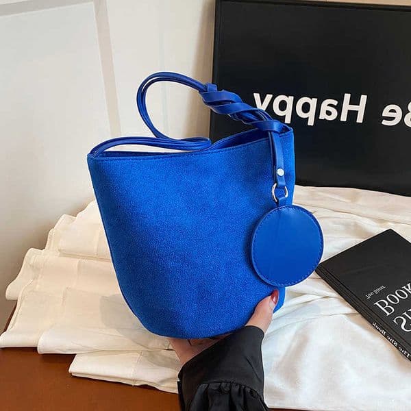 Shoulder Women Suede Solid Color Bucket Bags Large Capacity Versatile Ladies Underarm Tote Casual Female Phone Handbags Purse.R260602