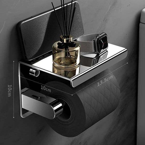 No Drill 304 Stainless Steel Toilet Paper Holder, Waterproof Wall Mounted Tissue Box Rack for Bathroom Hardware Accessories