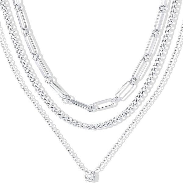 Affordable women's exquisite necklace, fashionable layered 14K gold filled necklace set