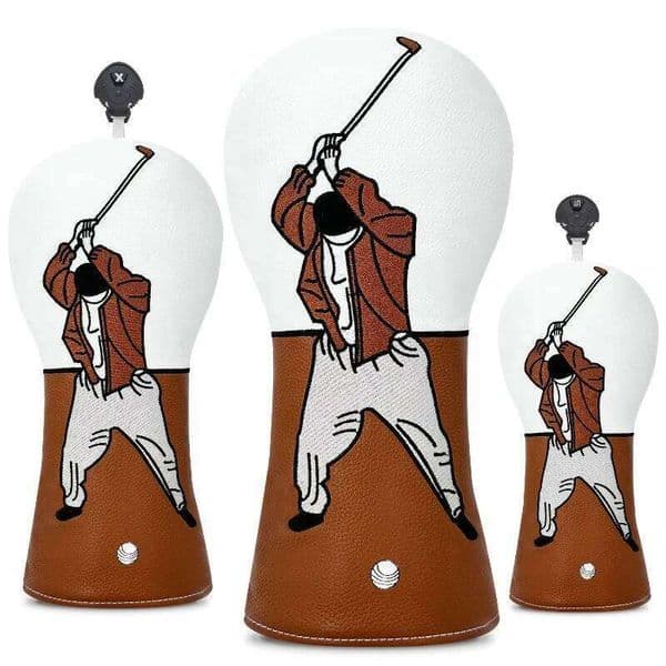 Exquisite embroidery high-end protective cover, golf accessories, golfer silhouette design, dust-proof and durable 26L0602
