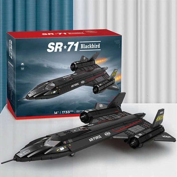 SR-71 Blackbird Fighter Building Blocks Air Force Aircraft Plane Model Bricks Desktop Decoration Kids DIY Toys Gifts 26Y0602