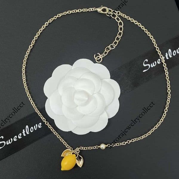 Channels jewerly designer for women pired lemon double C necklace vintage fashion choker for women CC Neaklace