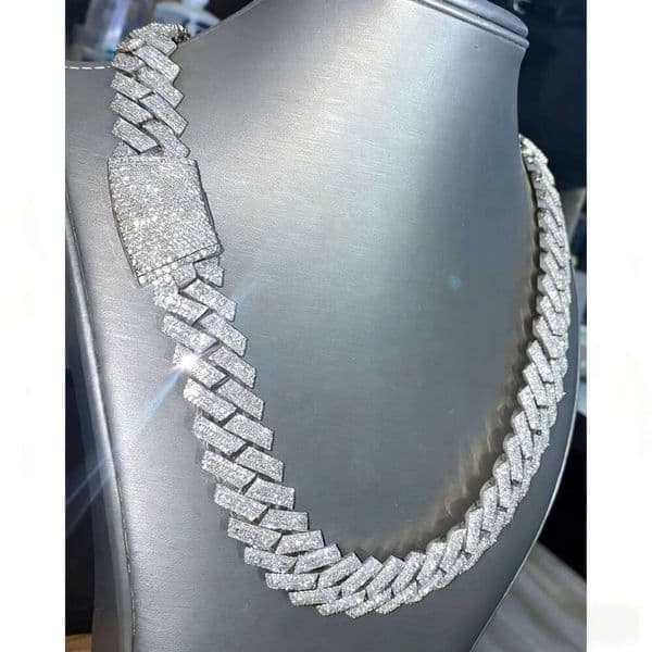 Cuban Chain - Heavy Duty moissanite Tennis Necklace | Suitable Boyfriends, Fathers, Ideal For Valentine's, Christma 26L0602