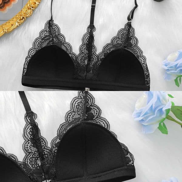 Womens front buckle lace underwear without steel ring gathered push up shoulder straps breathable and close fitting bra YS2823 L260602