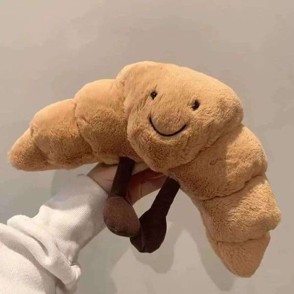 Stuffed Animals Funny Soft Food Plushies Toy Plush Smile Croissant Bread Pillow Gifts Z250208