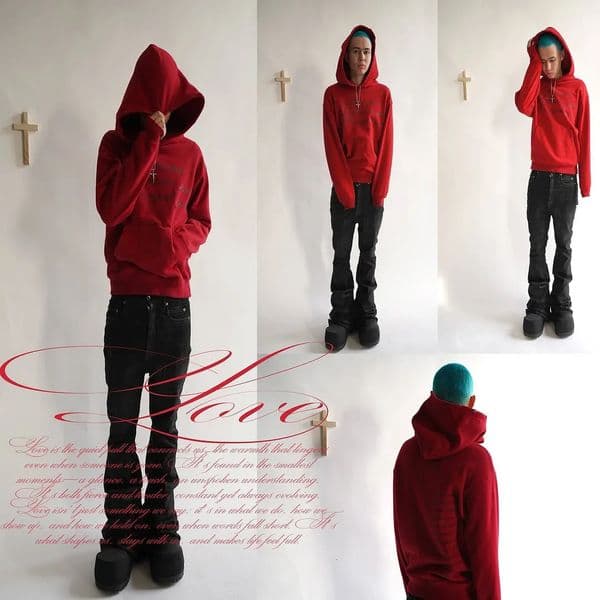 Long sleeved pullover hoodie sweatshirt dark retro punk print jacket y2k street trend 260602