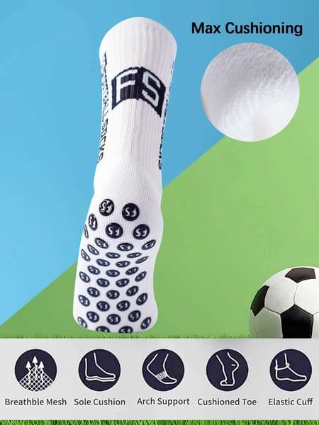 of 4 pairs new FS mid tube glued football socks for sports training and competition non slip and breathable socks H2606021