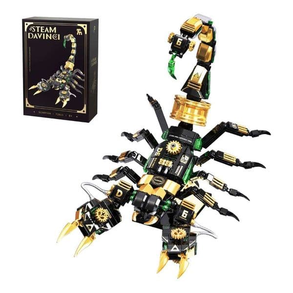 T2011 502PCS Giant Claw Scorpion Model Building Kit Steampunk Mechanical Animal Blocks Creative Desktop Decor Toy Gift 26Y0602