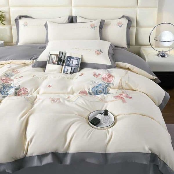 3pcs Polter Duvet Cover Set 1Duvet Cover 2lowcase Without Core Elegant Flower Embroidered Bedding SetJ260602