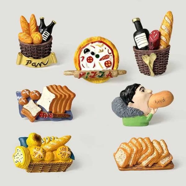 cologne 2026 Food Bread Red Wine Resin Refrigerator Magnetic Home Decorative Stickers Pizza Fridge Magnets Message perfume Free Shipping
