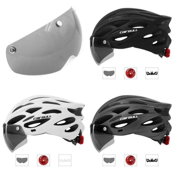 Safety Cycling Ultralight Hel Mtb Outdoor Motorcycle Bicycle Taillight Hels Removable Lens Visor Mountain Road Bike Hel S260601JJBF