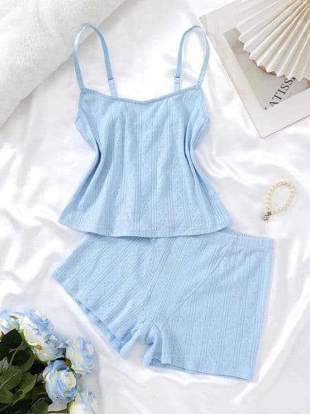 Ladies Sleepwear Set Strap Top And Short Pants Home Clothes Comfortable Soft Material Womens Nightgown Outfit L260525