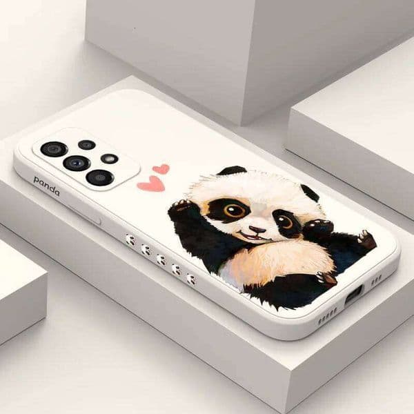 Cute Lovely Panda Case For Samsung A17 A54 A34 A24 A73 A53 A33 A23 A16 A14 A13 A06 A72 A52 A52S A32 A22 A15 A25 A35 A55 4G 5G