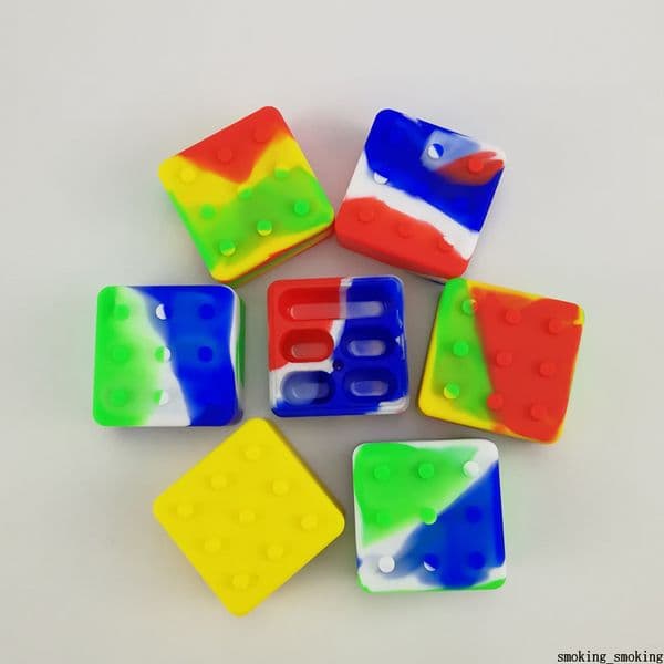 Square 4+1 Non-stick Silicone Container Food Grade 25ML Rubber Jars Dab Tool Storage Oil Holder Wax Container for Dabber DHL
