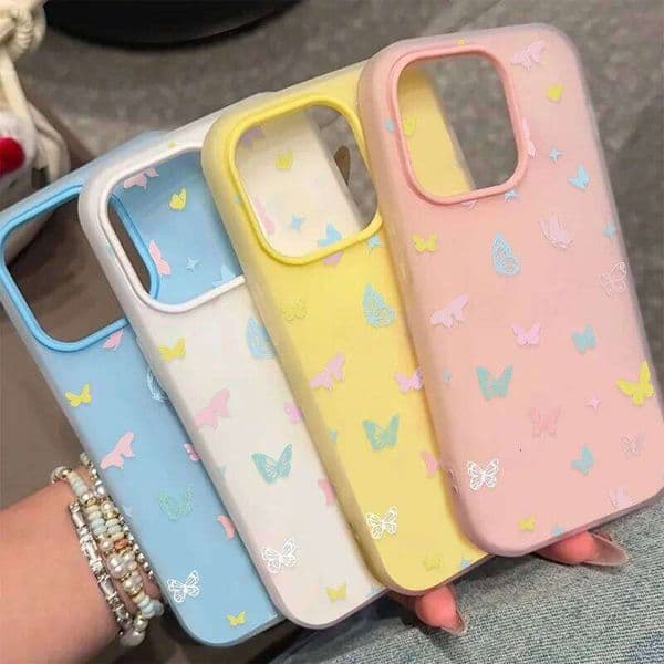 Dreamy Color Butterfly Case Compatible for IPhone 11 13 12 Pro 16E X XR XS Max 16 14 15 7 Plus New 2 in1 Soft Cover