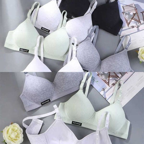 3pcs Women Thin Wireless Bra Girl Seamless Push Up Bra Student Comfort V-Shaped Underwear Adolescent Breathable Comfort Lingerie L260602