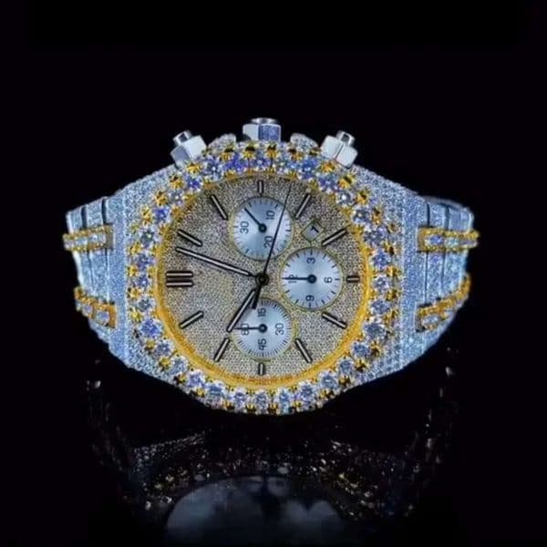 Designer Vvs Moissanite Watchesvvs Handmade Custom Full Iced Out Moissanite Diamond Watch Luxury Designer Stainless Steel Automatic Men's And Women's Watches 0Bb