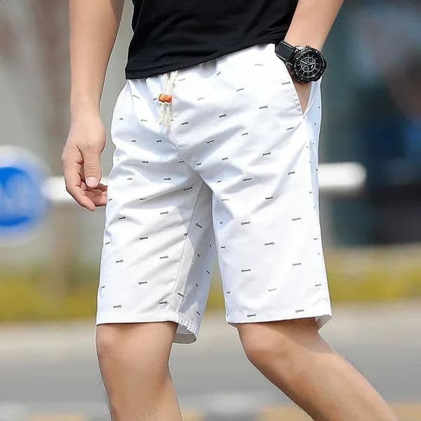 Summer Mens Fishbone Print Shorts Pants Cotton Loose Casual Fashion Beach pantalones cortos Joggers Streetwear Short Homme 260601