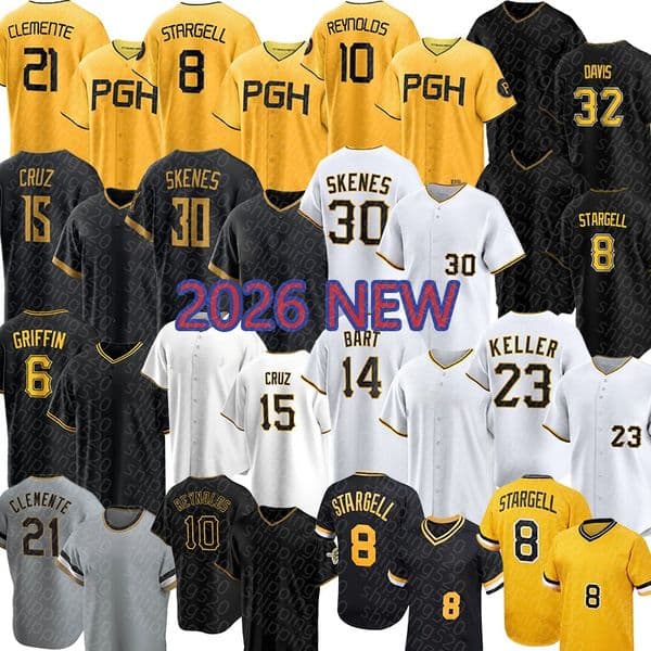 21 Roberto Clemente 30 Paul Skenes 8 Willie Stargell Baseball Jersey Pittsburgh Oneil Cruz Henry Davis Konnor Griffin Bryan Reynolds Joey Bart Mitch Keller