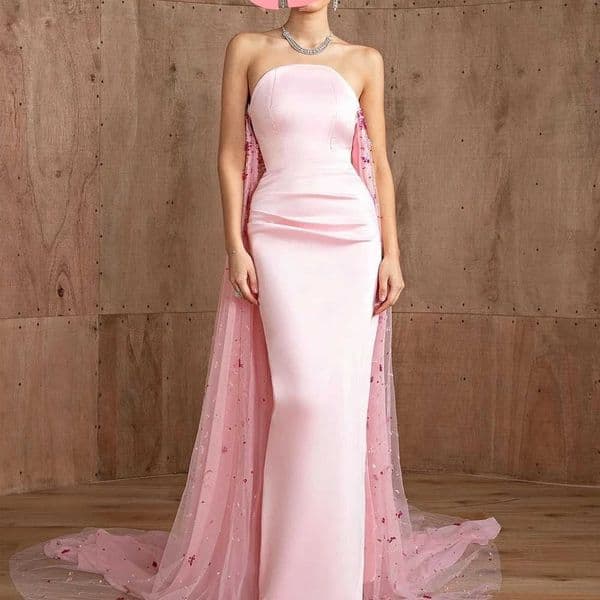 Classic Exquisite Customized Pleat A-line Strapless Long Dresses Prom Dresses RETRO MatCHIng Formal L260603