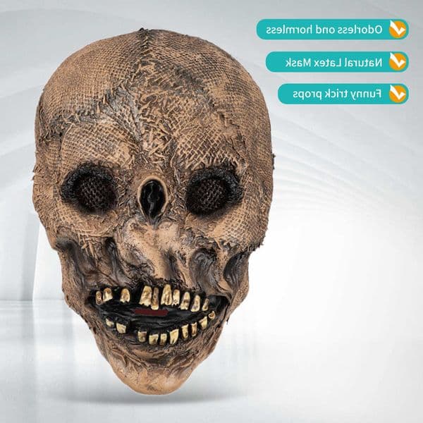 Terrifying 1PC Scarecrow Headset Latex Mask Halloween Party Dress up Mask prank and prank props L260603AZ4Z