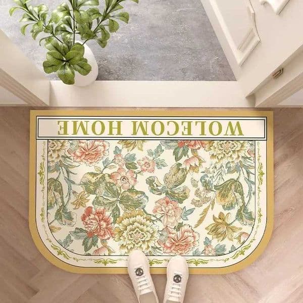 Pastoral flower bathroom floor mat Diatom mud absorbent mat Non-slip foot pad at the door of the bathroom Quick drying C2606031