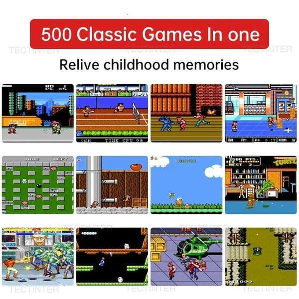 Handheld Portable Mini 24Inch Game Retro Player 8 Bit Video Game Console Built-in 500 Games Gameboy For Kid GiftJ260603