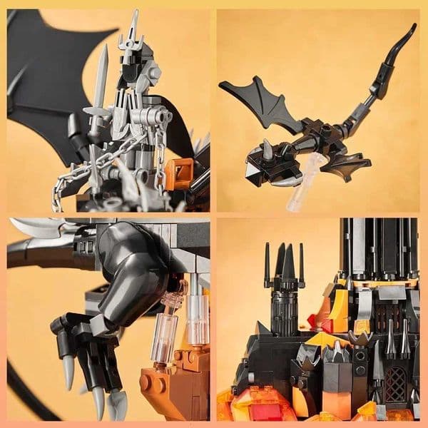 7043PCS Creative Lord Rings Eye of Sauron Black Tower Dragon Building Blocks Assemble Bricks Toy Gift For Children Adult J260603