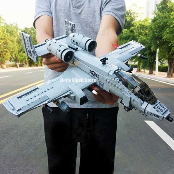 Thunderbolt II A10 Fighter jet Plane Building Blocks 3D Model Military Series Bricks Toys For Children Christmas Gifts 961PcsJ260603