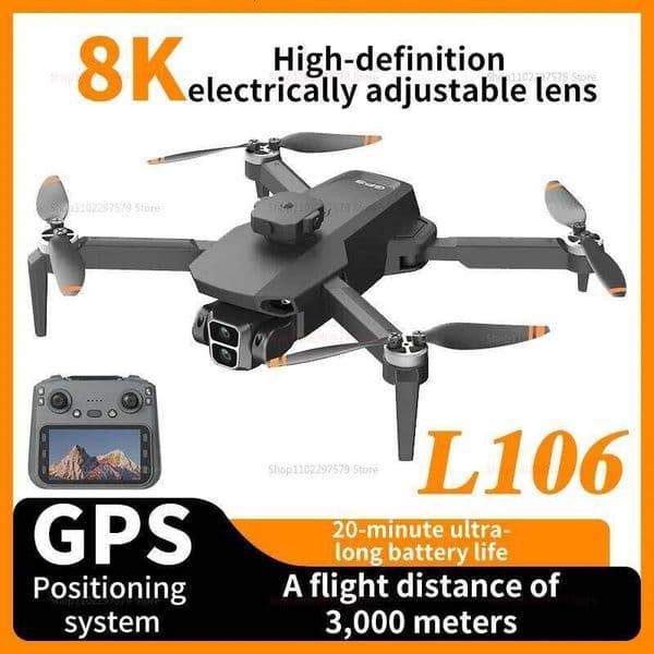 L106 Drone 8K HD Dual-Camera 5G WIFI FPV Brushless Motor Obstacle Avoidance With Screen Remote Control Four-Axis Dron Toys Gifts