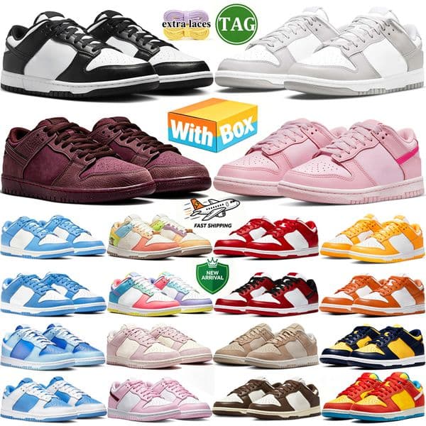 free shipping with box designer running shoes men women chaussure stylish durable trainers outdoor sports comfortable runner shoes panda pink