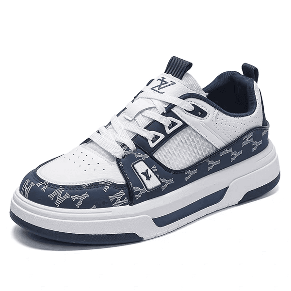 Men's Fashion Monogram Print Skate Shoes Breathable Comfortable Thick Sole Men's Casual Shoes Sneakers