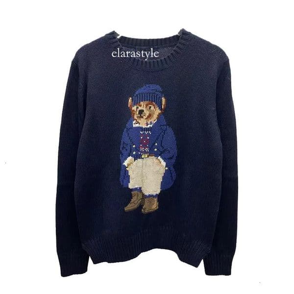bear wweaters Women's Sweaters Designer High-Quality Knit Sweater Crew Neck Cartoon Pattern Casual Loose Fit Age-Reducing Style Top 838