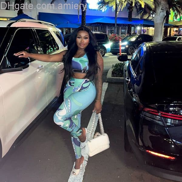 Designer Tracksuit Two Piece Set Women Spring Summer Yoga Suit 2PCS High Waist Vest Crop Top And Slim Pants Sports Outfits