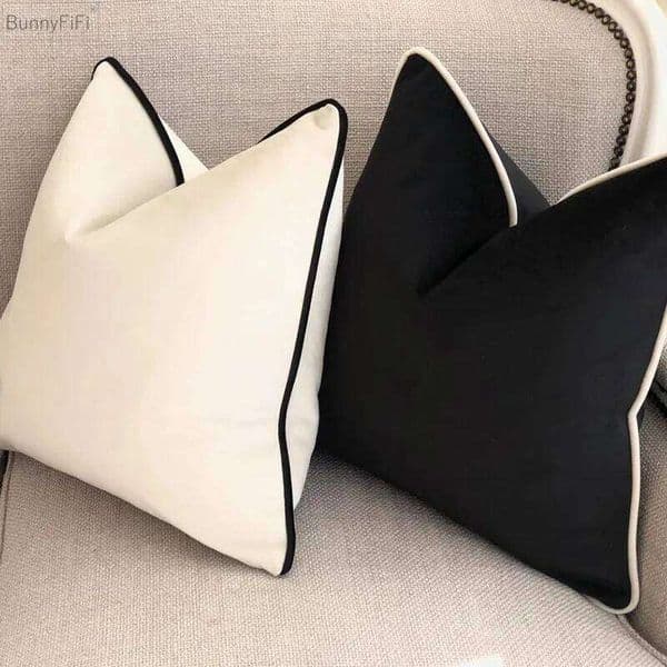 Black White Solid Velvet Home Decoration Cushion Cover Velour Pillowcase Living Room Sofa Pillow 45x45 /50x50/30x50 26L0603 pillowcase