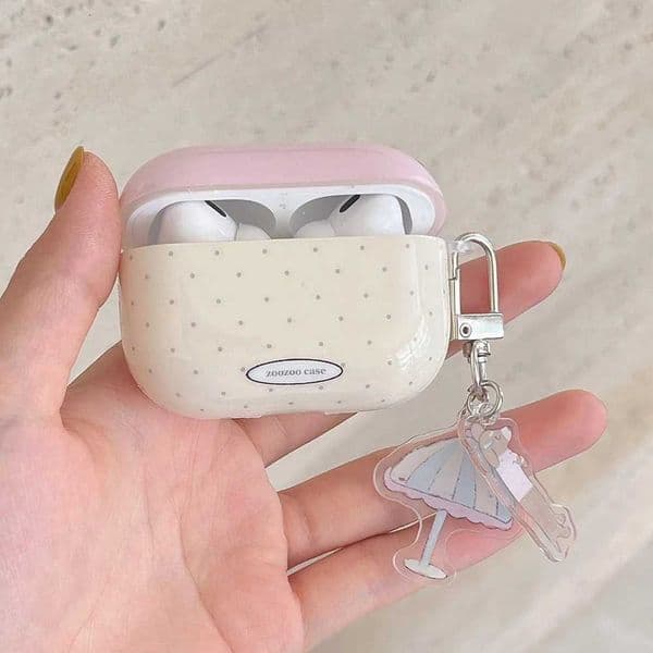 Simple Style Girl Silicone Case For AirPods1 2 For 3 For Pro Earphone Accessories Cute Pink Umbrella Dog PendantT260602