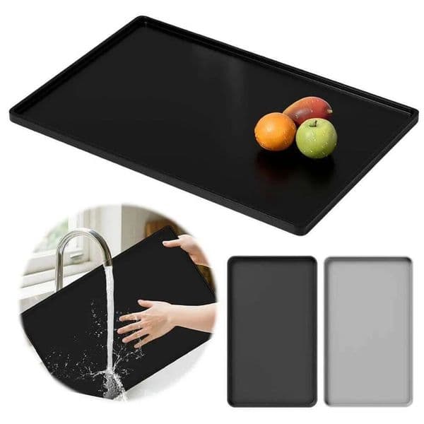 Luxury Designer Raised Edge Drain Mat Waterproof Thicken Dish Drying Pad Heat Resistant Silicone dinnerware china Tray Coaster For Espresso Machine Station Free 6