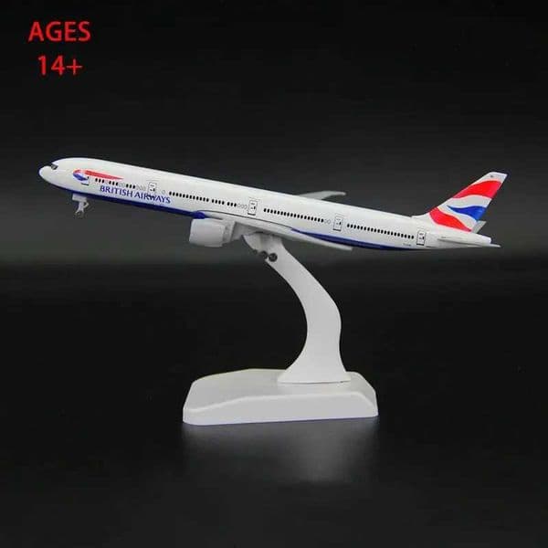 20cm Alloy Material Diecast Airplanes British Airways B777 1/300 Scale Plane Toys for Kids Model Plane Collection Display Gifts L260603O9A5