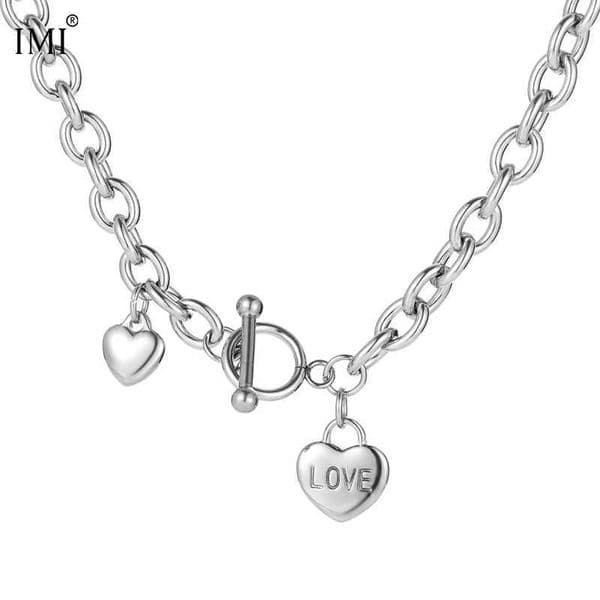 love ot IMI Necklace female titanium steel couple clavicle chain fashion men hip hop neck chain accessories yl244 L260603SG40