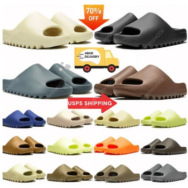 Wholesale Original Onyx Slides Slippers Designer Slider for Men Women Slippers Cinder Sand Bone Resin grey Slate Grey Vermilion Summer Beach sandals US 13