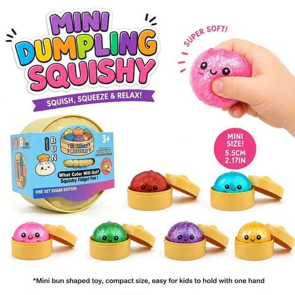 Mini Squishy Dumplings 6PCS With Steamer Squeeze Toys Set Fidget Sensory For Adults Children Stress-relieving Toy Small Gift 26L0603