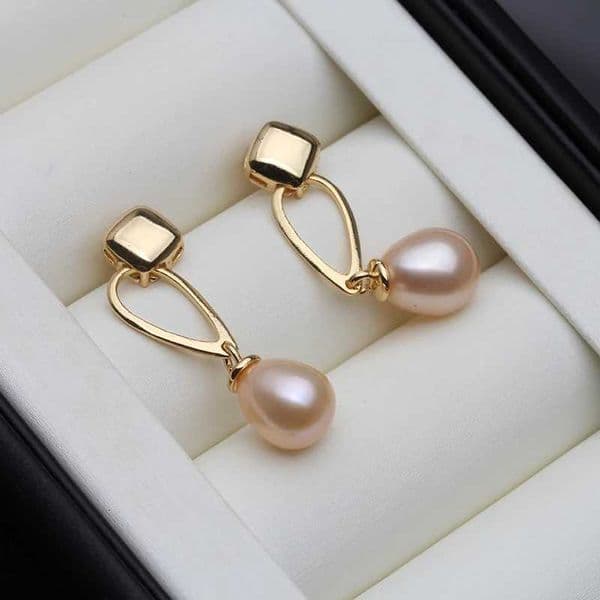 Black Pearl Earrings Woman Cultured Natural Freshwater Earrings with Genuine White Pearls Wife Mother Birtay Gift White Pink X260603
