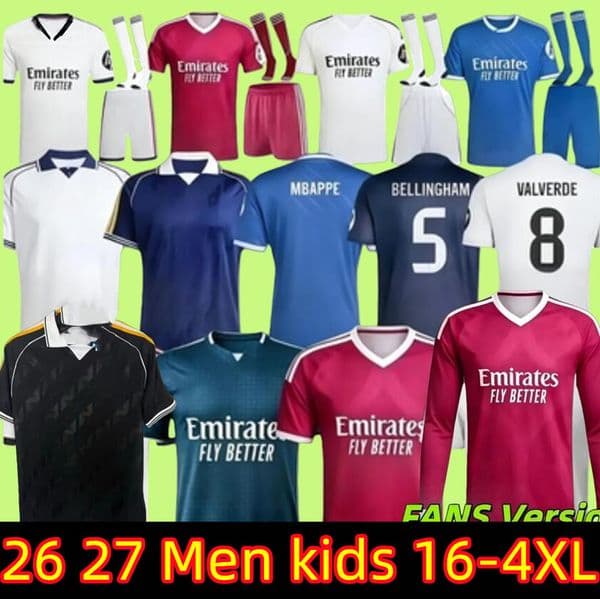 3XL 4XL 26 27 MBAPPE BELLINGHAM VINI JR soccer jerseys HUIJSEN REAL RODRYGO VALVERDE ENDRICK TRENT 2026 2027 Football Shirts CARVAJAL MaDrIdS Men Kids Kit uniforms