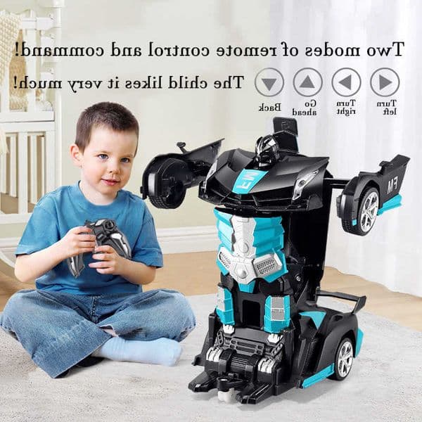 2IN1 Electric RC Car Transformation Robots One-key Deformation Car Outdoor Remote Control Sports Car Model Children Boys Toys L260603