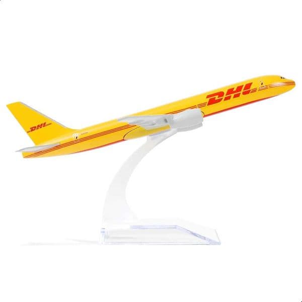 16CM Scale B757 adults fun Airplane Replica DHL Alloy Toy Airplane diecast Model Yellow Freight Machine Diecast Aircraft Aviatio L260603ONG2