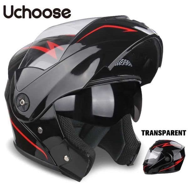 Uchoose Unisex Motorcycle Helmet DOT Certification Double Lens Cross Section Helmet Safety Modular Flip Helm Helmet With Visor Z260602CRIE