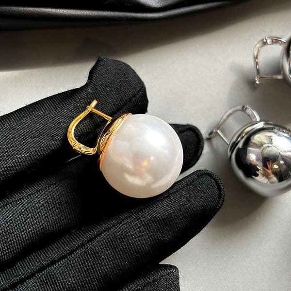 Designer Jewelry Luxury Jewelry S-Brand Large Pearl Earrings For Women, Real Gold-Plated, High-End, Light Luxury, Elegant, Vintage, Fashionable, And Unique Ear Accessories